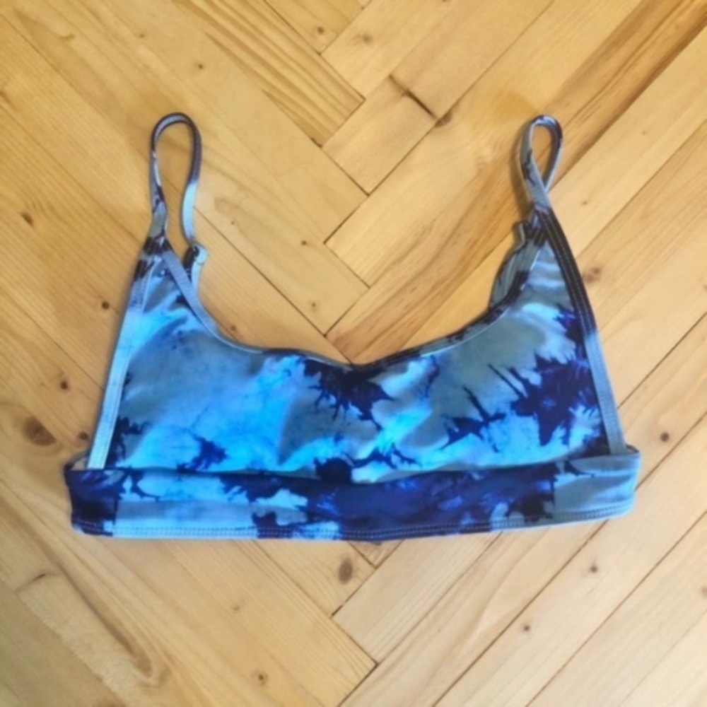 Tie Dyed Bikini Top Blue
